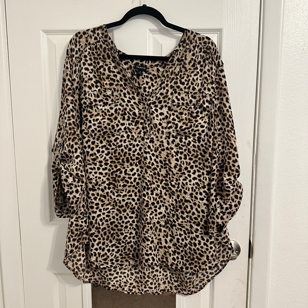 Torrid Size 3 Cheetah Print Blouse